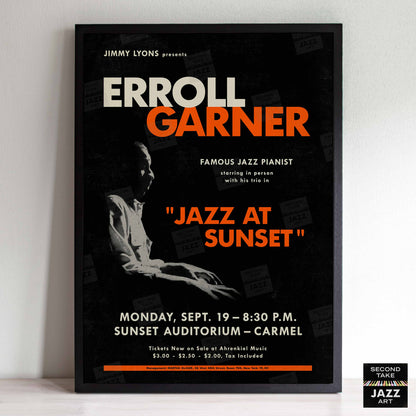 Erroll Garner jazz poster - Concert by the Sea - Carmel, CA - 1955