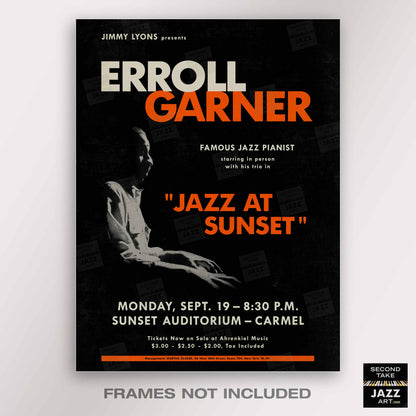 Erroll Garner jazz poster - Concert by the Sea - Carmel, CA - 1955