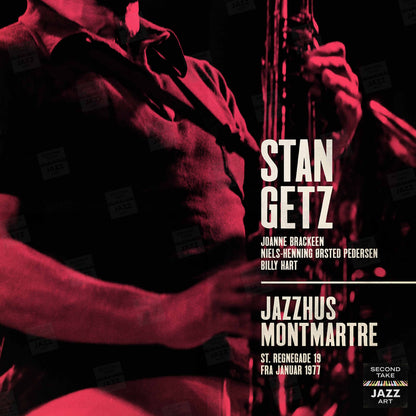 Stan Getz jazz poster - Live at Jazzhus Montmartre - 1977 (red variant)