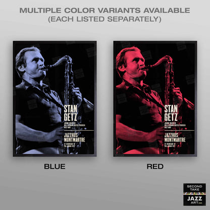 Stan Getz jazz poster - Live at Jazzhus Montmartre - 1977 (red variant)