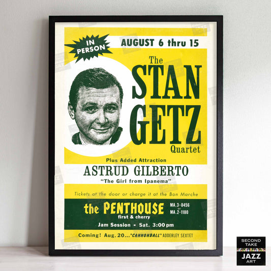 Stan Getz - Astrud Gilberto jazz poster - Girl from Ipanema - Penthouse - 1964