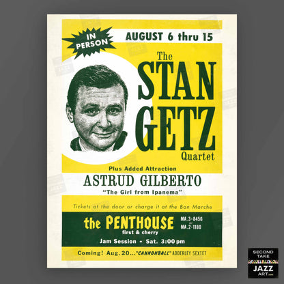 Stan Getz - Astrud Gilberto jazz poster - Girl from Ipanema - Penthouse - 1964