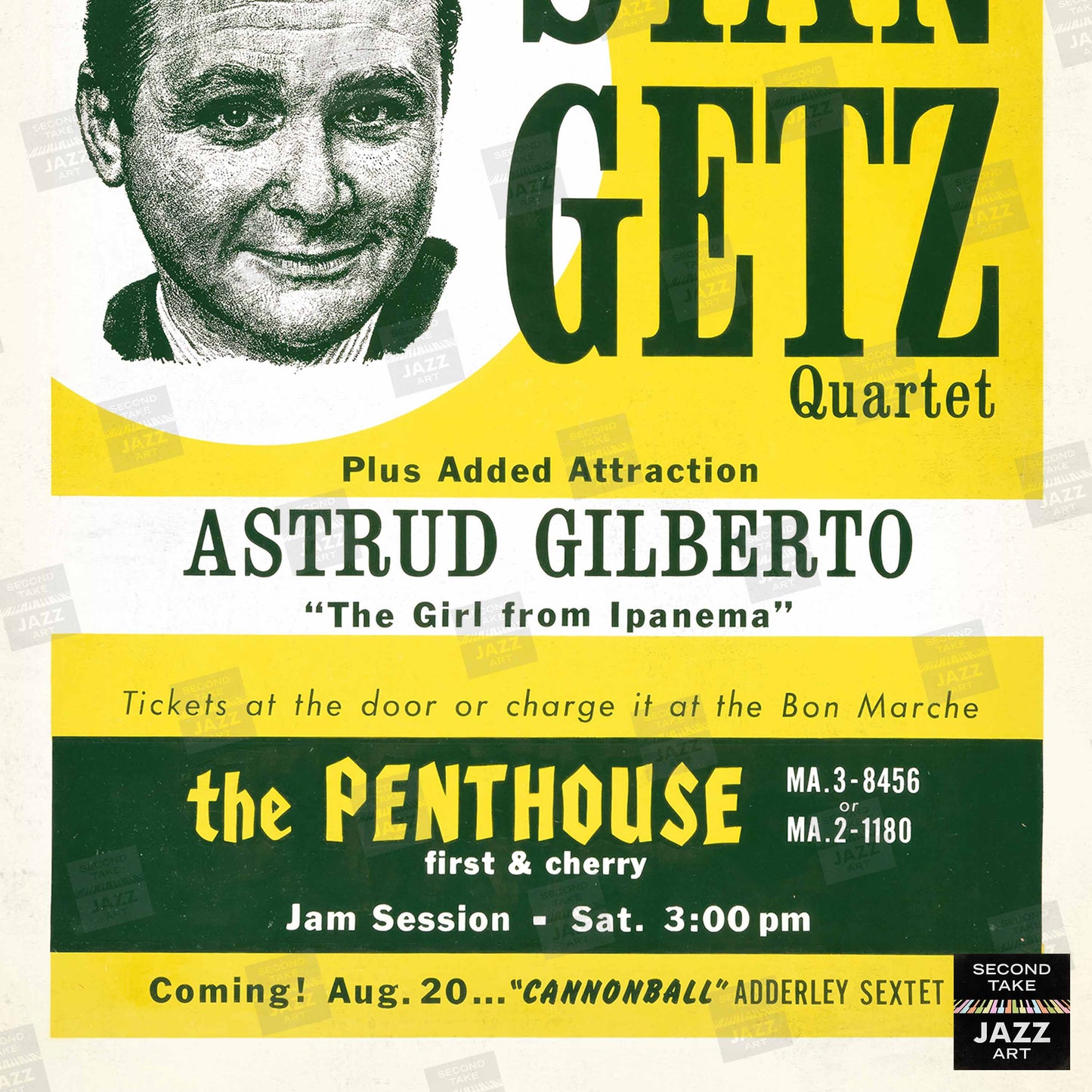 Stan Getz - Astrud Gilberto jazz poster - Girl from Ipanema - Penthouse - 1964