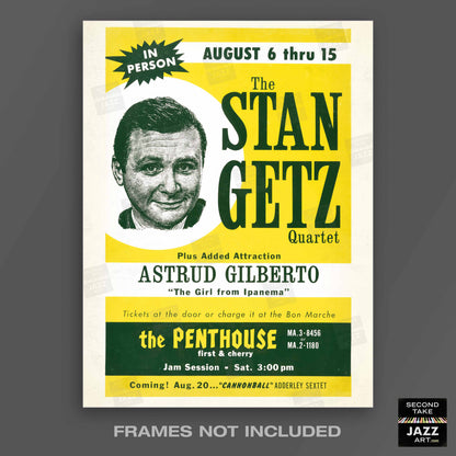 Stan Getz - Astrud Gilberto jazz poster - Girl from Ipanema - Penthouse - 1964