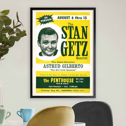 Stan Getz - Astrud Gilberto jazz poster - Girl from Ipanema - Penthouse - 1964