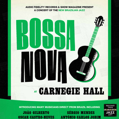João Gilberto - Stan Getz jazz poster - Bossa Nova at Carnegie Hall - 1962 (green variant)