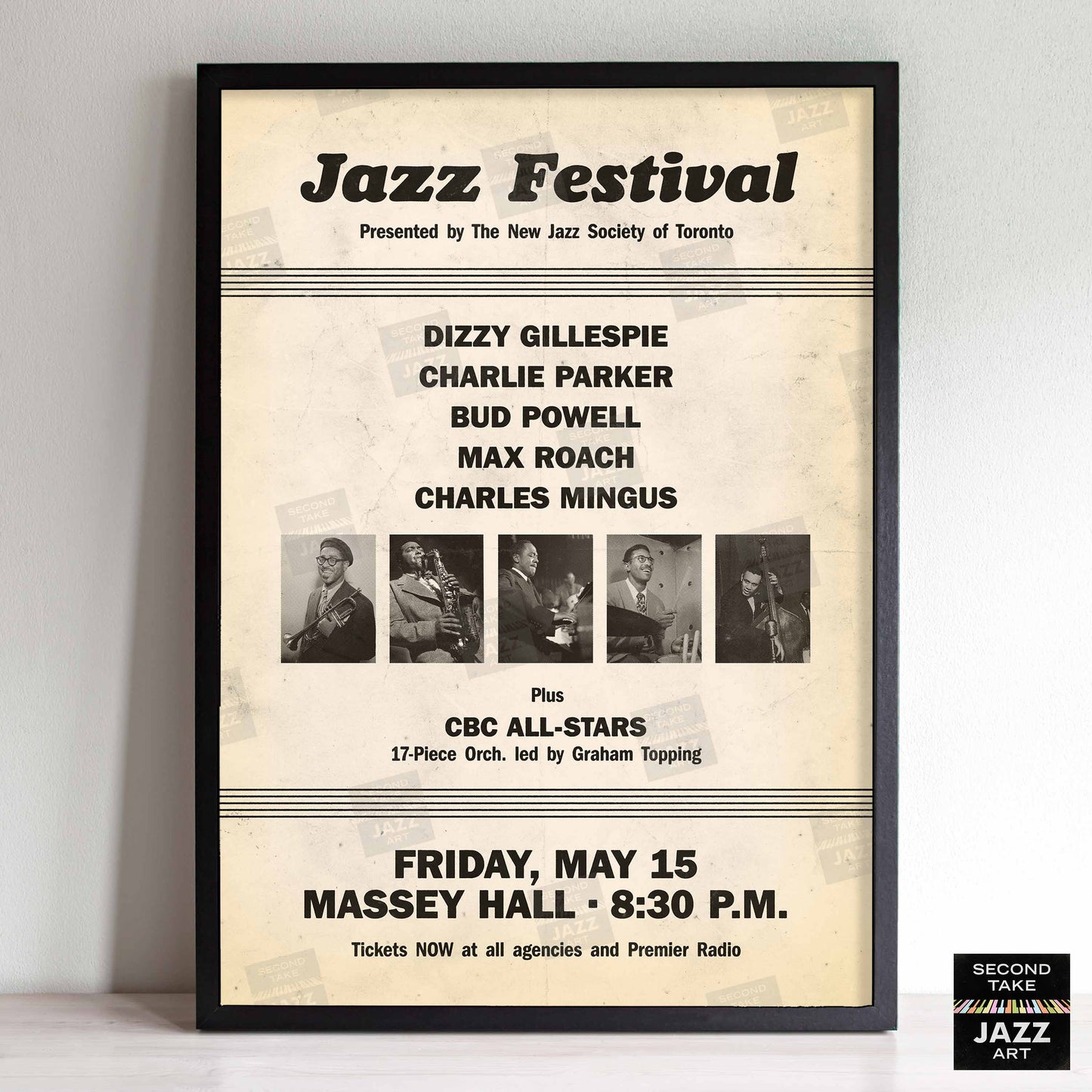 Dizzy Gillespie - Charlie Parker jazz poster - Jazz at Massey Hall - 1953