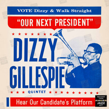 Dizzy Gillespie "Our Next President" jazz poster - Penthouse - 1964