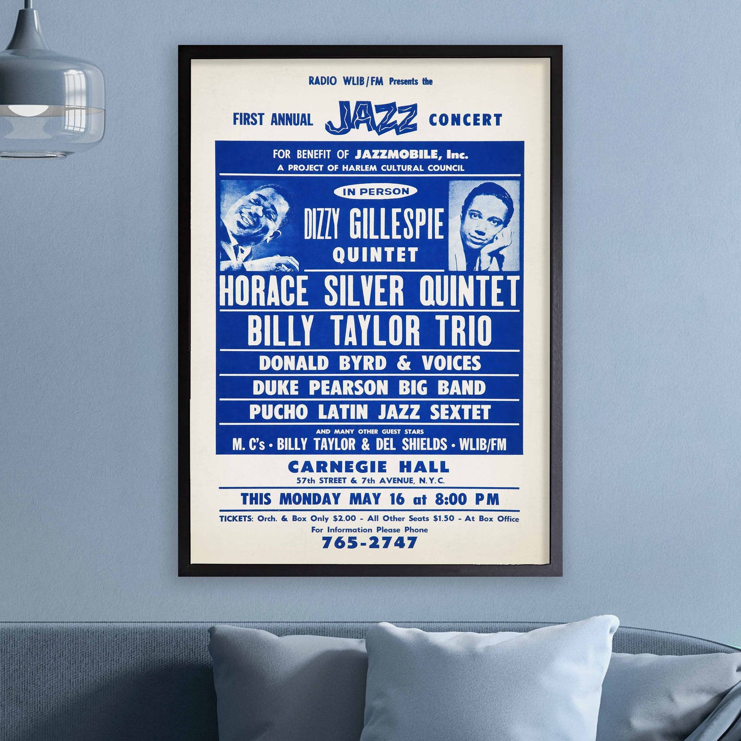 Dizzy Gillespie - Horace Silver jazz poster - Carnegie Hall - 1966
