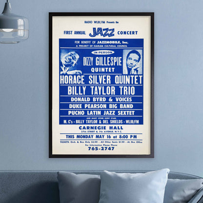 Dizzy Gillespie - Horace Silver jazz poster - Carnegie Hall - 1966