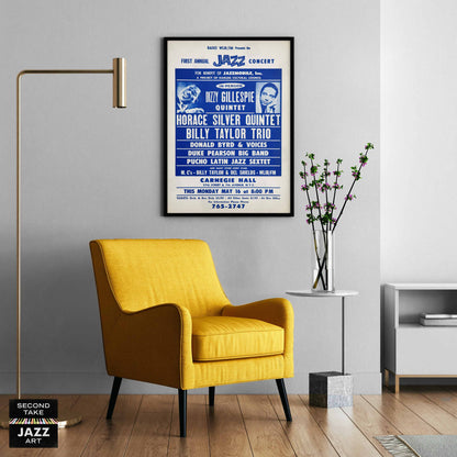 Dizzy Gillespie - Horace Silver jazz poster - Carnegie Hall - 1966
