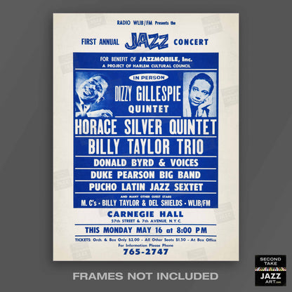 Dizzy Gillespie - Horace Silver jazz poster - Carnegie Hall - 1966