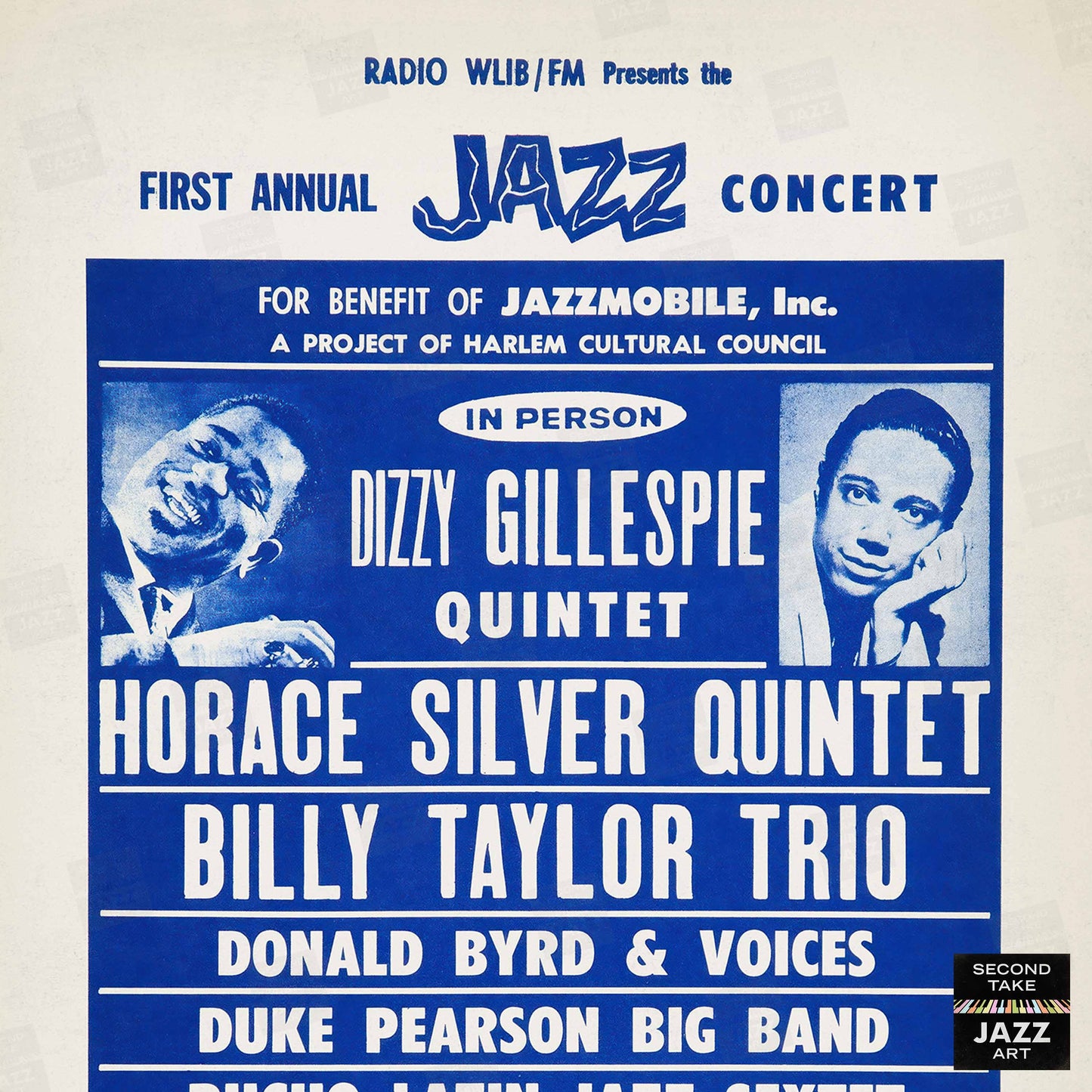 Dizzy Gillespie - Horace Silver jazz poster - Carnegie Hall - 1966