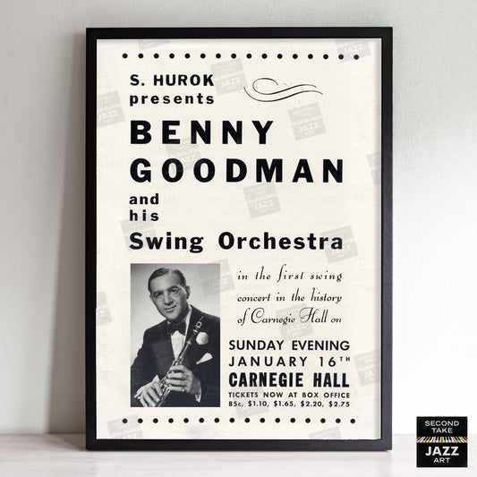 Benny Goodman jazz poster - Carnegie Hall - 1938