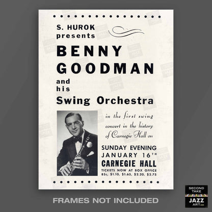 Benny Goodman jazz poster - Carnegie Hall - 1938