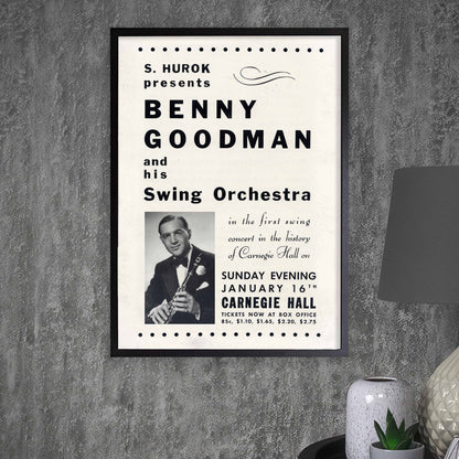 Benny Goodman jazz poster - Carnegie Hall - 1938