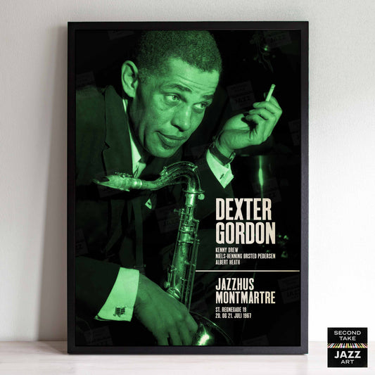 Dexter Gordon jazz poster - Live at Jazzhus Montmartre - 1967