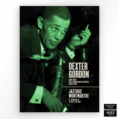 Dexter Gordon jazz poster - Live at Jazzhus Montmartre - 1967