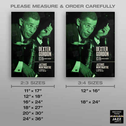 Dexter Gordon jazz poster - Live at Jazzhus Montmartre - 1967