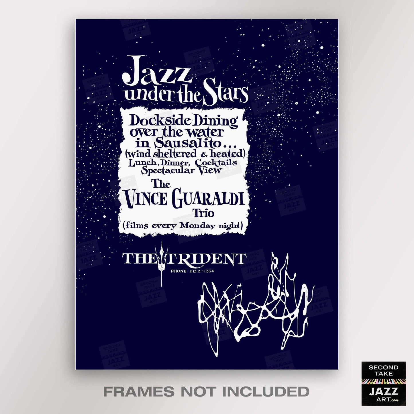 Vince Guaraldi jazz poster - The Trident - Sausalito, California - 1962