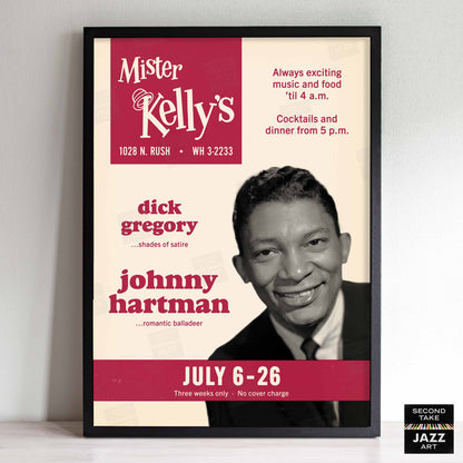 Johnny Hartman jazz poster - Mister Kelly's - Chicago - 1964