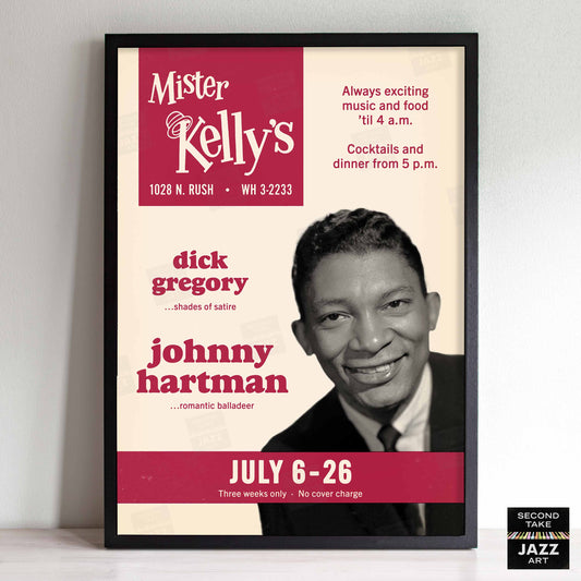 Johnny Hartman jazz poster - Mister Kelly's - Chicago - 1964