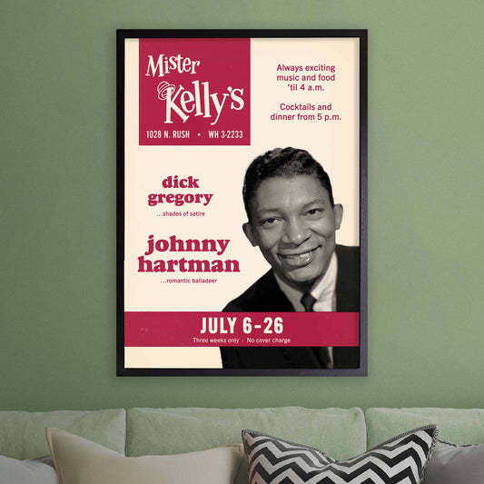 Johnny Hartman jazz poster - Mister Kelly's - Chicago - 1964