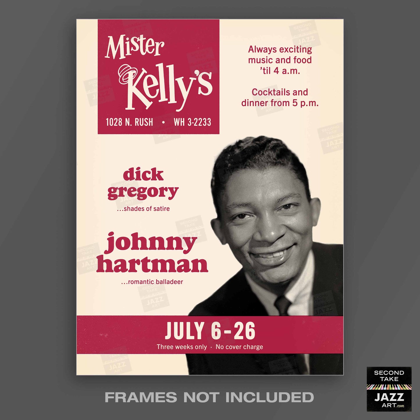 Johnny Hartman jazz poster - Mister Kelly's - Chicago - 1964