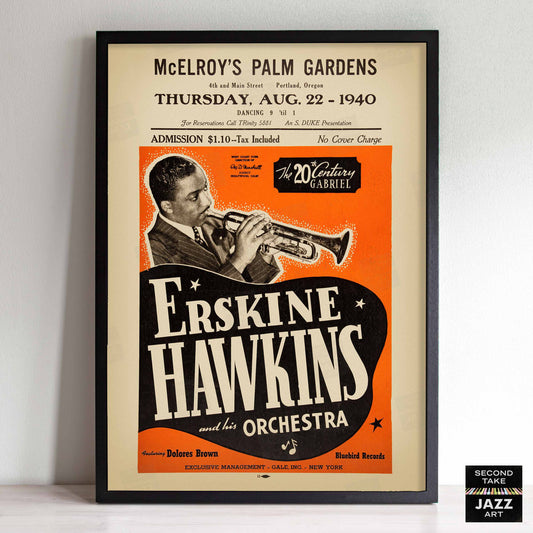 Erskine Hawkins jazz poster - Portland, OR - 1940