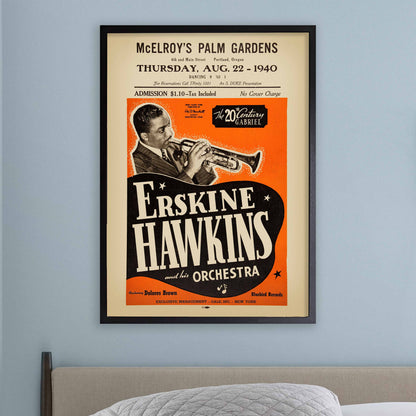Erskine Hawkins jazz poster - Portland, OR - 1940