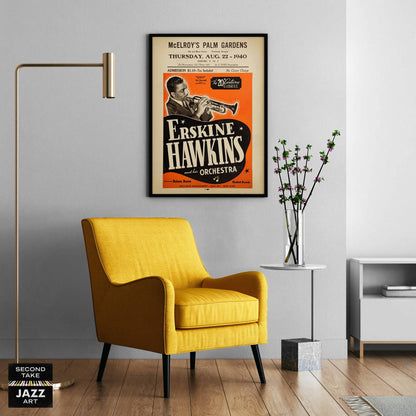 Erskine Hawkins jazz poster - Portland, OR - 1940