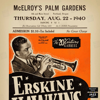 Erskine Hawkins jazz poster - Portland, OR - 1940