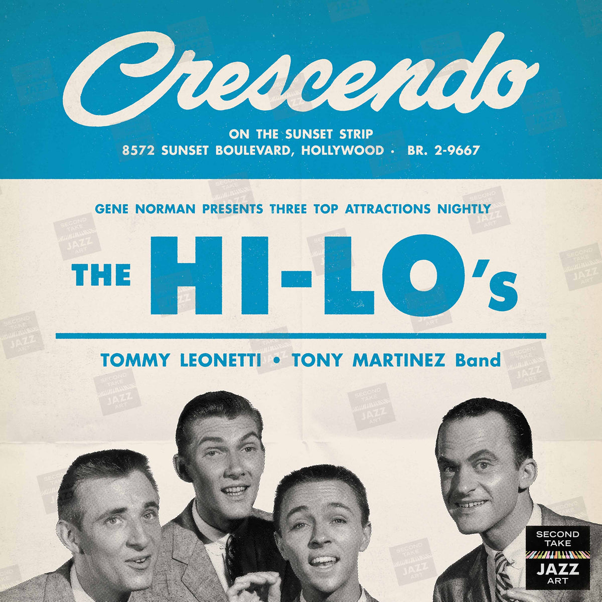 The Hi-Lo's jazz poster - The Crescendo - Hollywood - 1955