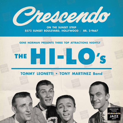 The Hi-Lo's jazz poster - The Crescendo - Hollywood - 1955