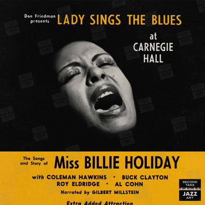 Billie Holiday jazz poster - Lady Sings the Blues - Carnegie Hall - 1956