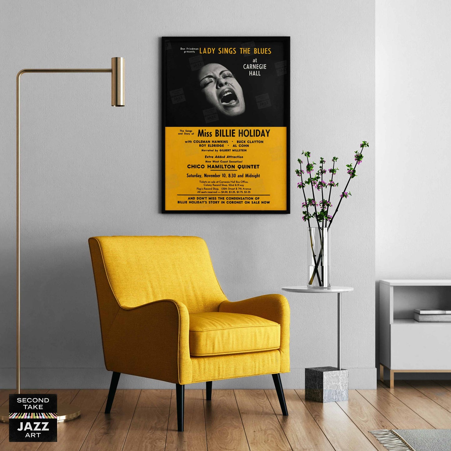 Billie Holiday jazz poster - Lady Sings the Blues - Carnegie Hall - 1956