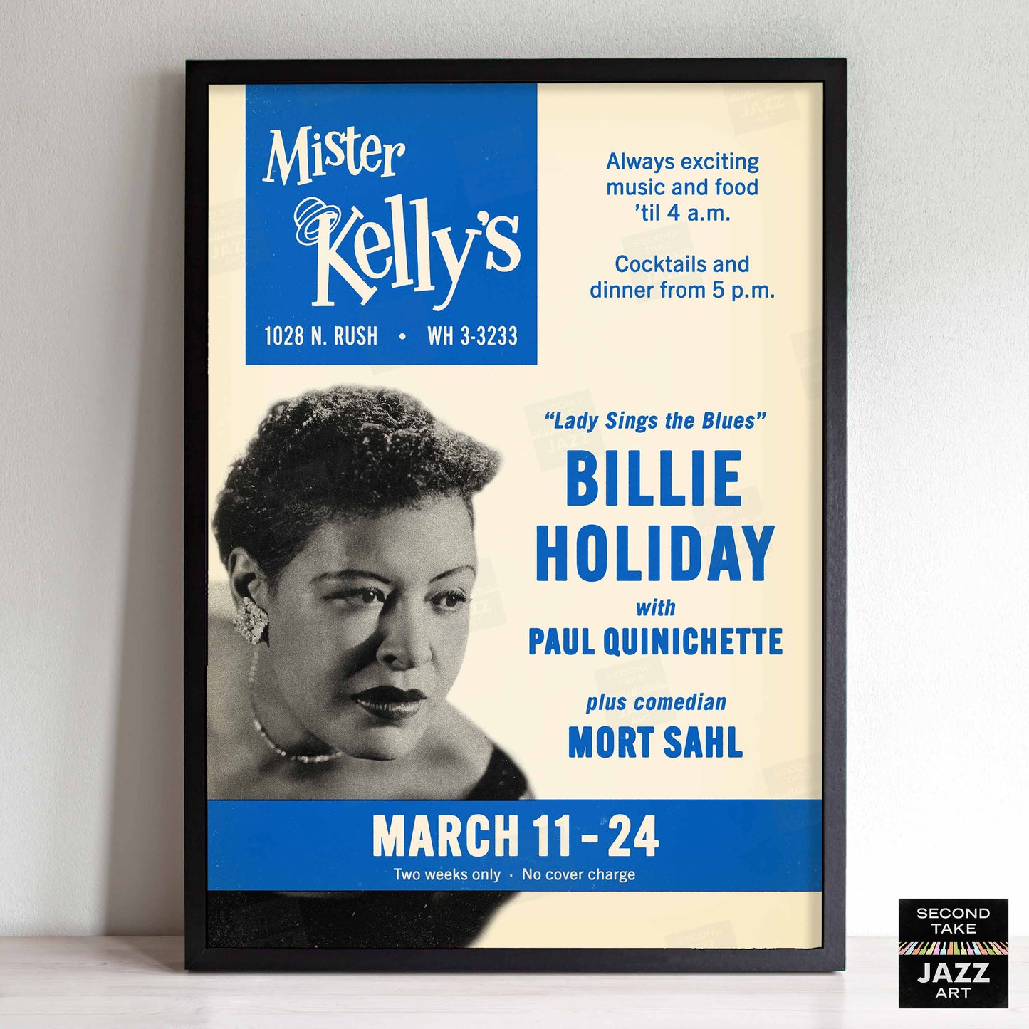 Billie Holiday jazz poster - Mister Kelly's - Chicago - 1957