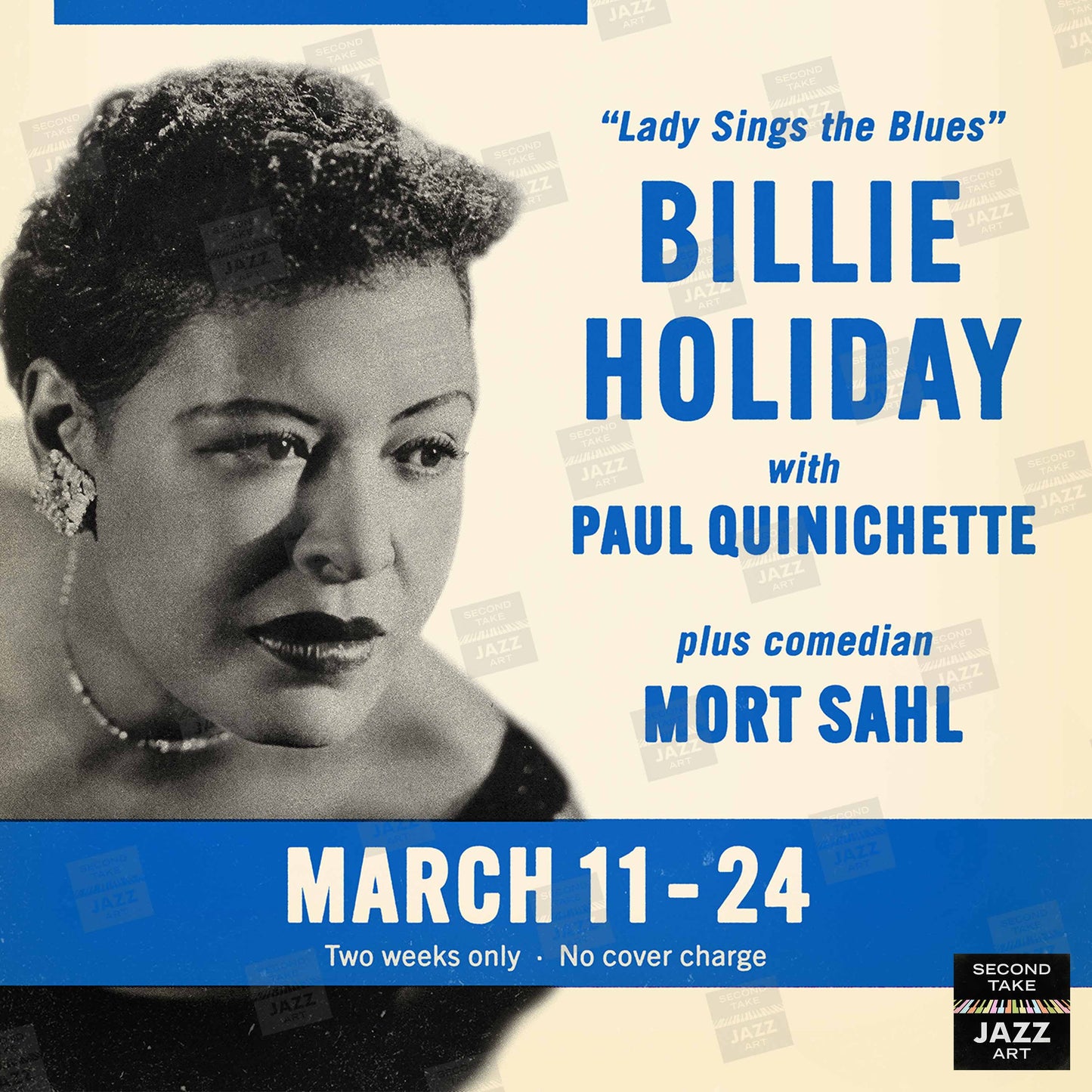 Billie Holiday jazz poster - Mister Kelly's - Chicago - 1957