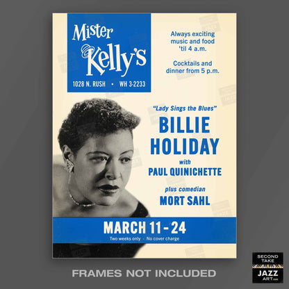 Billie Holiday jazz poster - Mister Kelly's - Chicago - 1957