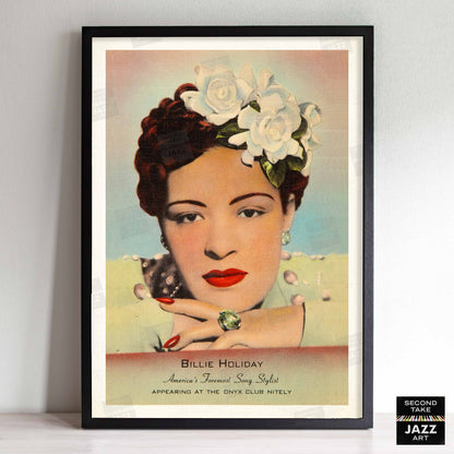 Billie Holiday jazz poster - Onyx Club - 1943-4