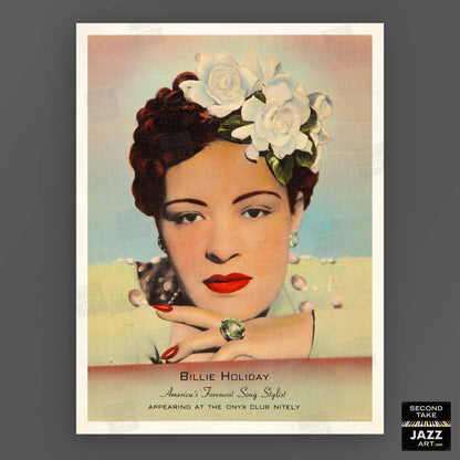 Billie Holiday jazz poster - Onyx Club - 1943-4