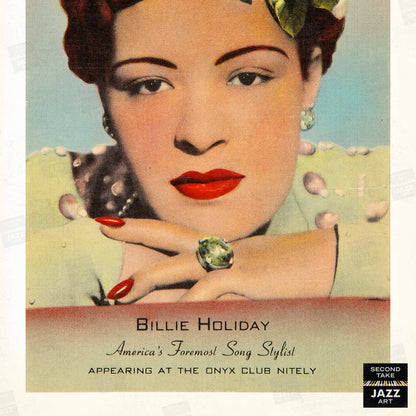 Billie Holiday jazz poster - Onyx Club - 1943-4