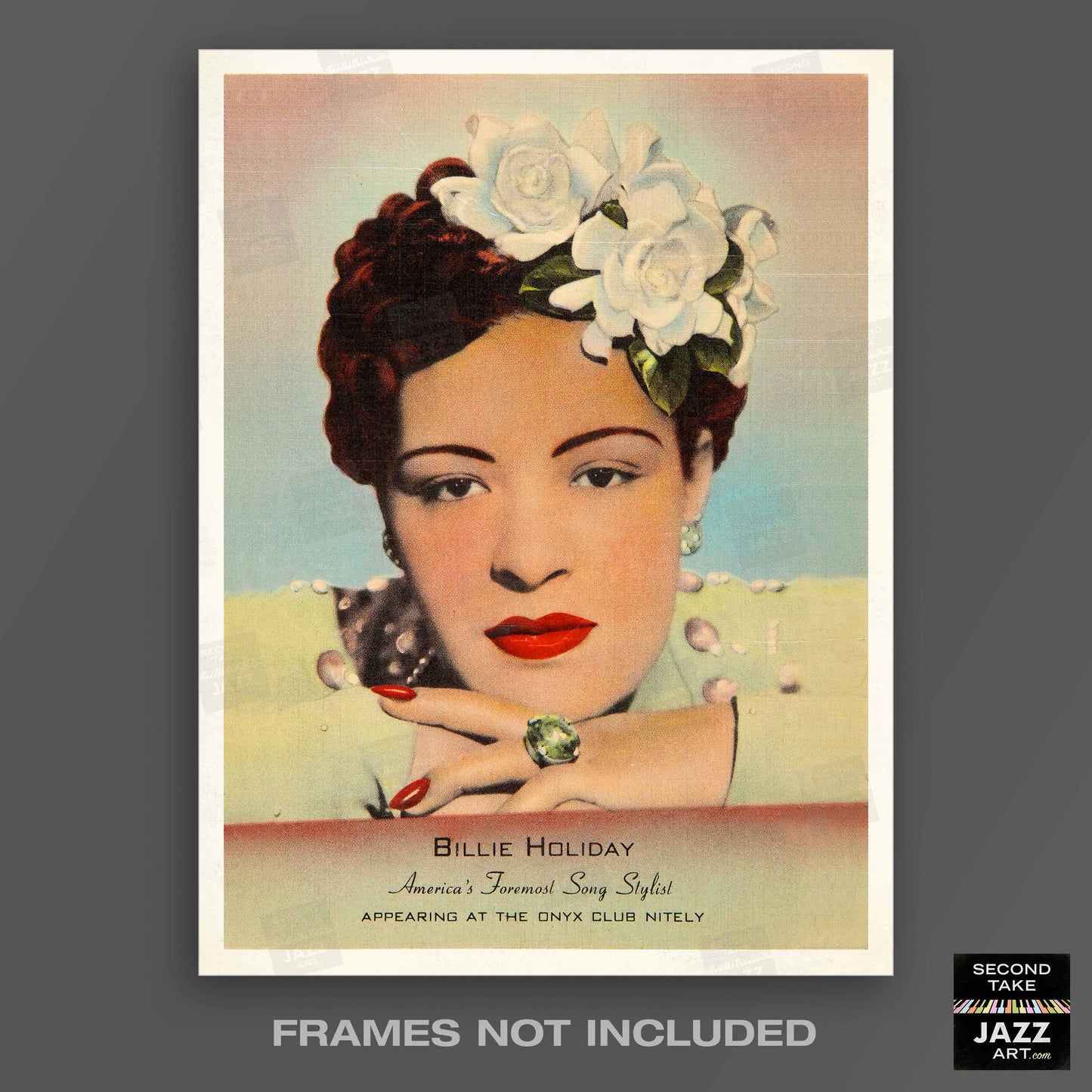 Billie Holiday jazz poster - Onyx Club - 1943-4