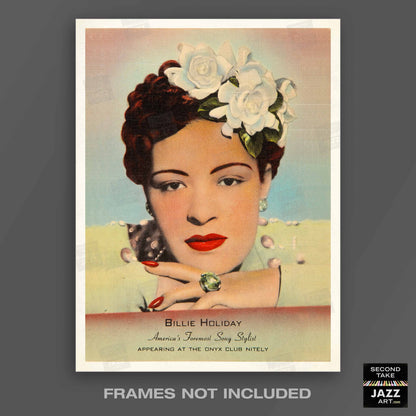 Billie Holiday jazz poster - Onyx Club - 1943-4