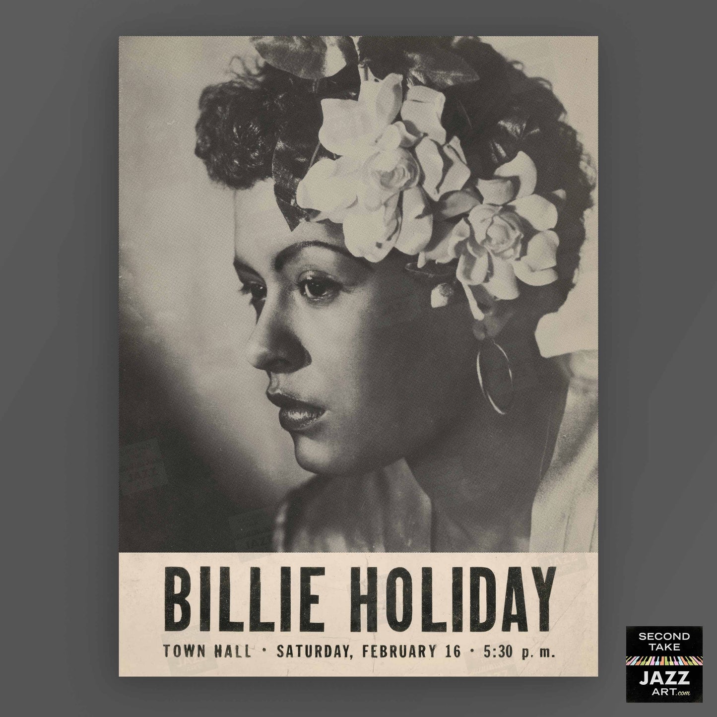 Billie Holiday jazz poster - Town Hall - 1946