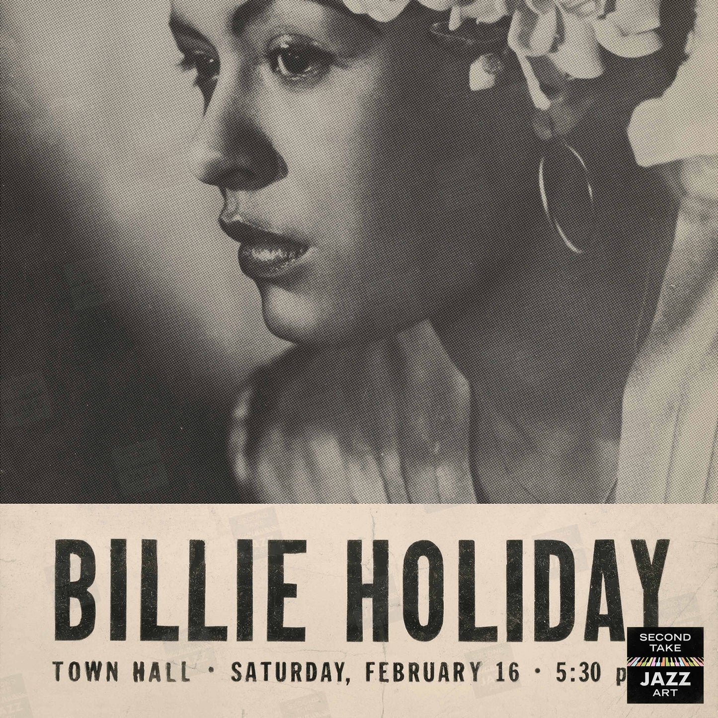 Billie Holiday jazz poster - Town Hall - 1946