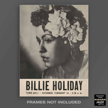 Billie Holiday jazz poster - Town Hall - 1946