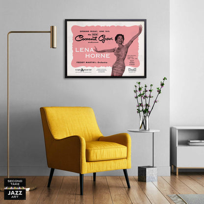 Lena Horne jazz poster - At the Cocoanut Grove - Los Angeles - 1957 (horizontal)