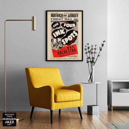Ink Spots jazz poster - Norwich Armory - Northfield, VT - 1946