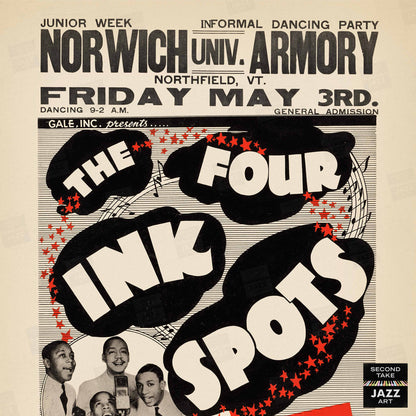 Ink Spots jazz poster - Norwich Armory - Northfield, VT - 1946